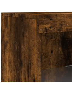 Credenza con Luci LED Rovere Fumo 162x37x100 cm