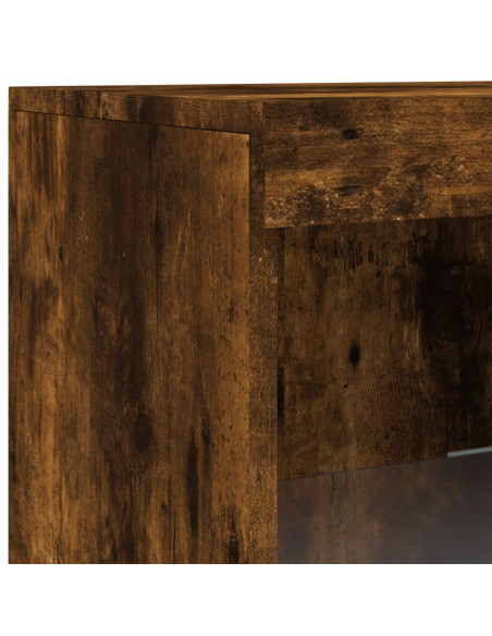 Credenza con Luci LED Rovere Fumo 162x37x100 cm