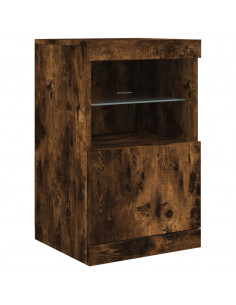 Credenza con Luci LED Rovere Fumo 162x37x67 cm