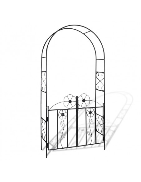 Arco con porta da giardino per piante rampicanti