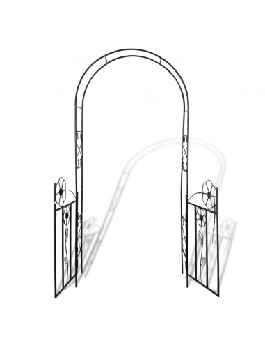 Arco con porta da giardino per piante rampicanti