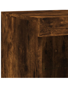 Credenza con Luci LED Rovere Fumo 202x37x100 cm