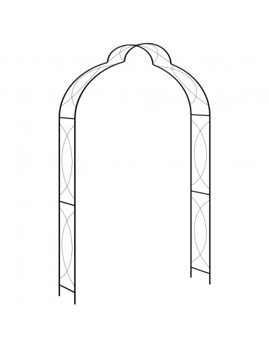 Arco da Giardino Nero 150x34x240 cm in Ferro