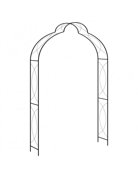 Arco da Giardino Nero 150x34x240 cm in Ferro