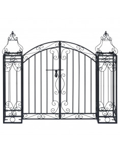 Cancello Ornamentale da Giardino Ferro Battuto 22x20,5x100 cm 2