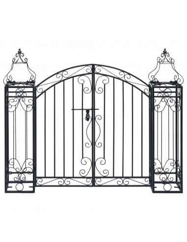 Cancello Ornamentale da Giardino Ferro Battuto 22x20,5x100 cm