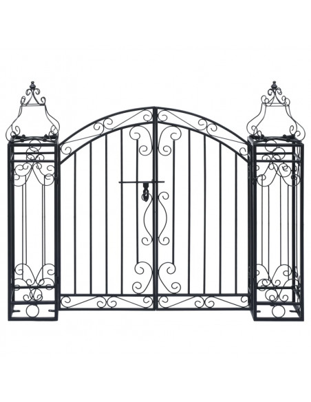 Cancello Ornamentale da Giardino Ferro Battuto 22x20,5x100 cm