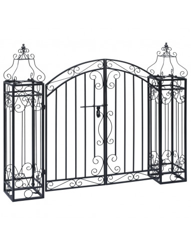 Cancello Ornamentale da Giardino Ferro Battuto 22x20,5x100 cm