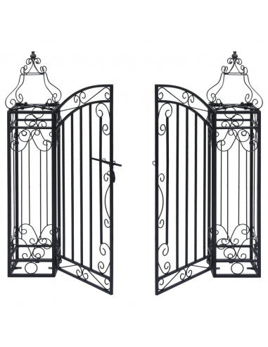 Cancello Ornamentale da Giardino Ferro Battuto 22x20,5x100 cm