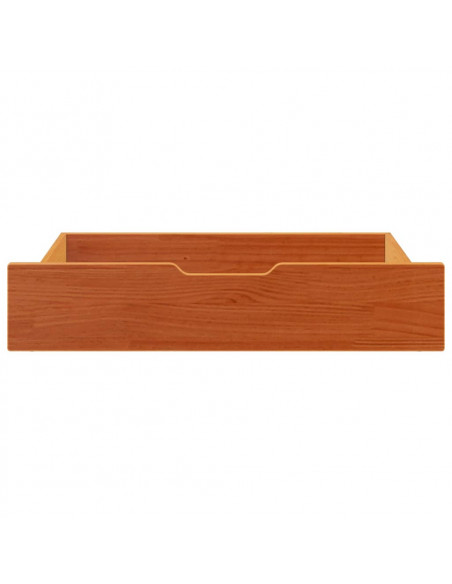 Cassettoni per Letto 2pz Marrone Cera 80x55x16 cm Legno di Pino