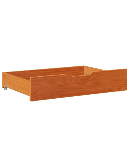 Cassettoni per Letto 2pz Marrone Cera 80x55x16 cm Legno di Pino