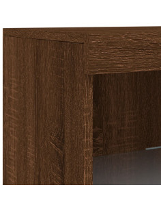 Credenza con Luci LED Rovere Marrone 162x37x100 cm
