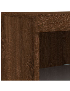 Credenza con Luci LED Rovere Marrone 162x37x100 cm