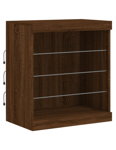 Credenza con Luci LED Rovere Marrone 181,5x37x67 cm