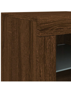 Credenza con Luci LED Rovere Marrone 283x37x67 cm