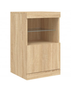 Credenza con Luci LED Rovere Sonoma 162x37x67 cm