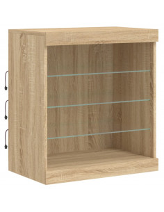 Credenza con Luci LED Rovere Sonoma 181,5x37x67 cm