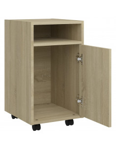 Credenza con Ruote Rovere Sonoma 33x38x60 cm Legno Multistrato
