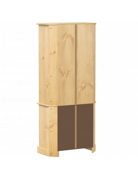 Credenza Corona 74x38x170 cm in Legno Massello di Pino