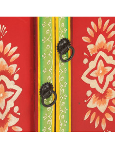 Credenza Dipinta a Mano 54x30x74 cm Legno Massello di Mango