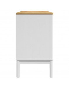 Credenza FLORO Bianca 114x43x74 cm in Legno Massello di Pino