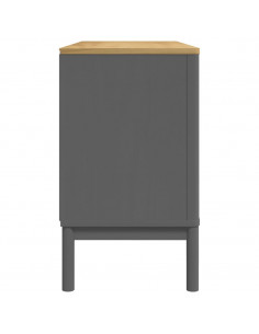 Credenza FLORO Grigia 114x43x74 cm in Legno Massello di Pino
