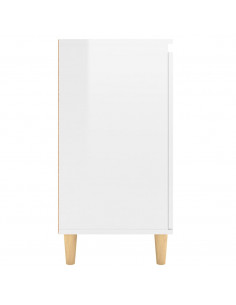 Credenza Gambe Massello Bianco Lucido 60x35x70cm Multistrato