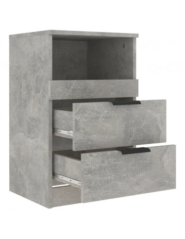 Comodino Grigio Cemento in Legno Multistrato