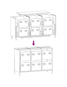 Credenza Giallo Senape 101,5x39x73,5 cm Acciaio Laminato Freddo