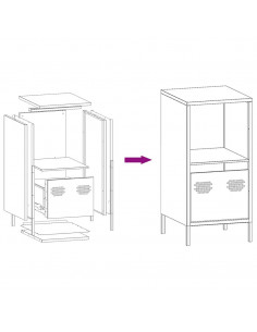 Credenza Giallo Senape 35x39x73,5 cm Acciaio Laminato a Freddo