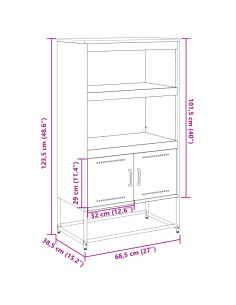 Credenza Giallo Senape 68,5x38,5x123,5 cm in Acciaio
