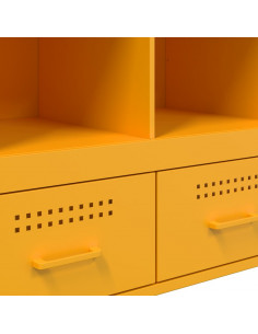 Credenza Giallo Senape 68x39x101,5 cm Acciaio Laminato Freddo