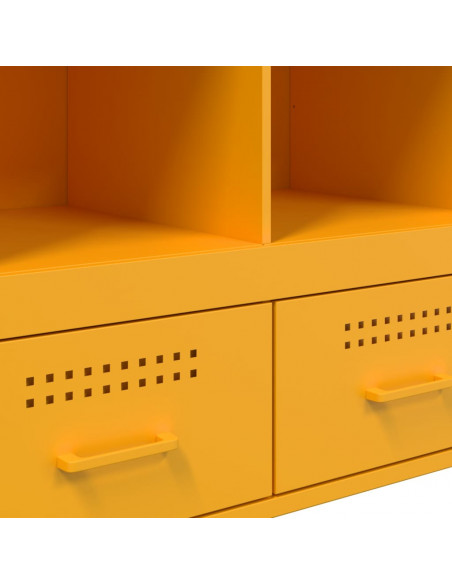 Credenza Giallo Senape 68x39x101,5 cm Acciaio Laminato Freddo