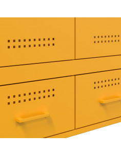 Credenza Giallo Senape 68x39x101,5 cm Acciaio Laminato Freddo
