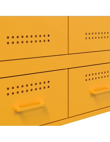 Credenza Giallo Senape 68x39x101,5 cm in Acciaio