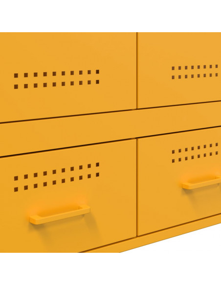 Credenza Giallo Senape 68x39x101,5 cm Acciaio Laminato Freddo