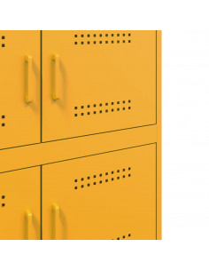 Credenza Giallo Senape 68x39x79 cm in Acciaio