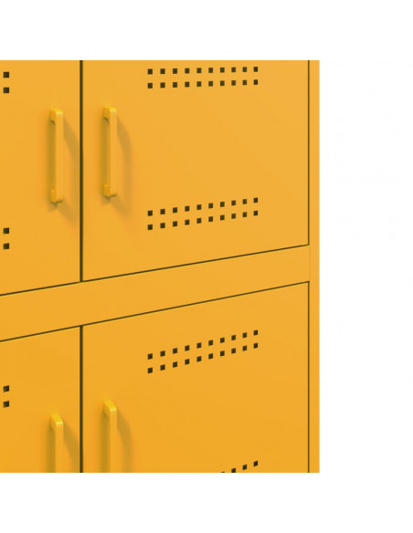 Credenza Giallo Senape 68x39x79 cm in Acciaio