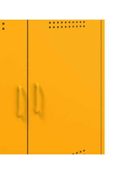 Credenza Giallo Senape 68x39x79 cm in Acciaio