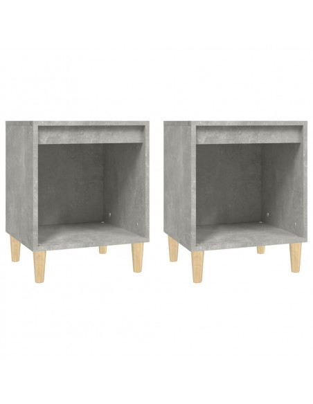 Comodini 2 pz Grigio Cemento 40x35x50 cm