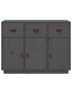 Credenza Grigia 100x40x75 cm in Legno Massello di Pino
