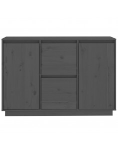 Credenza Grigia 111x34x75 cm in Legno Massello di Pino