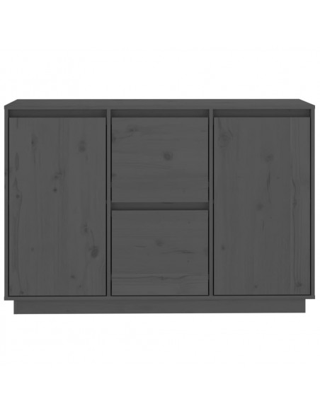 Credenza Grigia 111x34x75 cm in Legno Massello di Pino