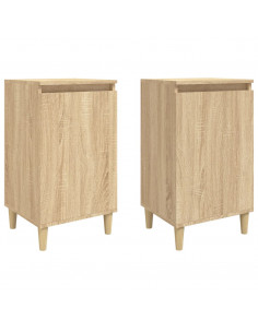 Comodini 2 pz Rovere Sonoma 40x35x70 cm in Legno Multistrato 2