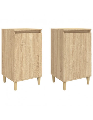 Comodini 2 pz Rovere Sonoma 40x35x70 cm in Legno Multistrato