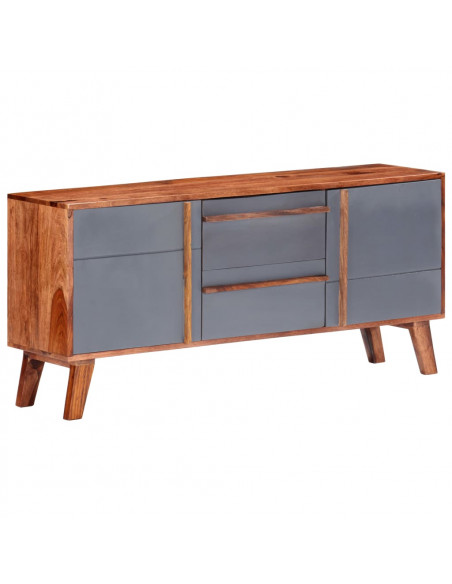 Credenza Grigia 120x30x55 cm in Legno Massello di Sheesham