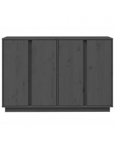 Credenza Grigia 120x35x80 cm in Legno Massello di Pino