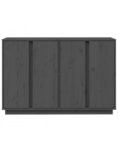 Credenza Grigia 120x35x80 cm in Legno Massello di Pino