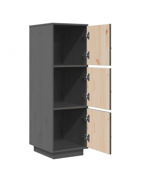 Credenza Grigia 34x40x108,5 cm in Legno Massello di Pino