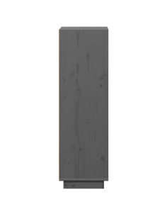 Credenza Grigia 37x34x110 cm in Legno Massello di Pino